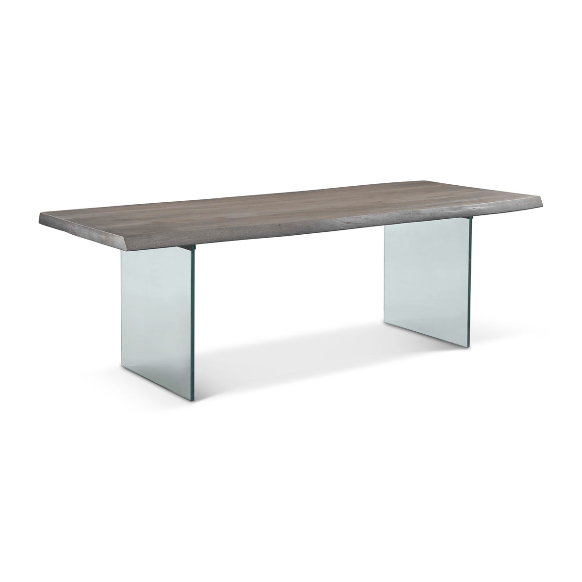 Brooks Dining Table Glass Base 40" x 92" Sandblasted Grey Top - Clear Glass Base by Urbia - detail 2
