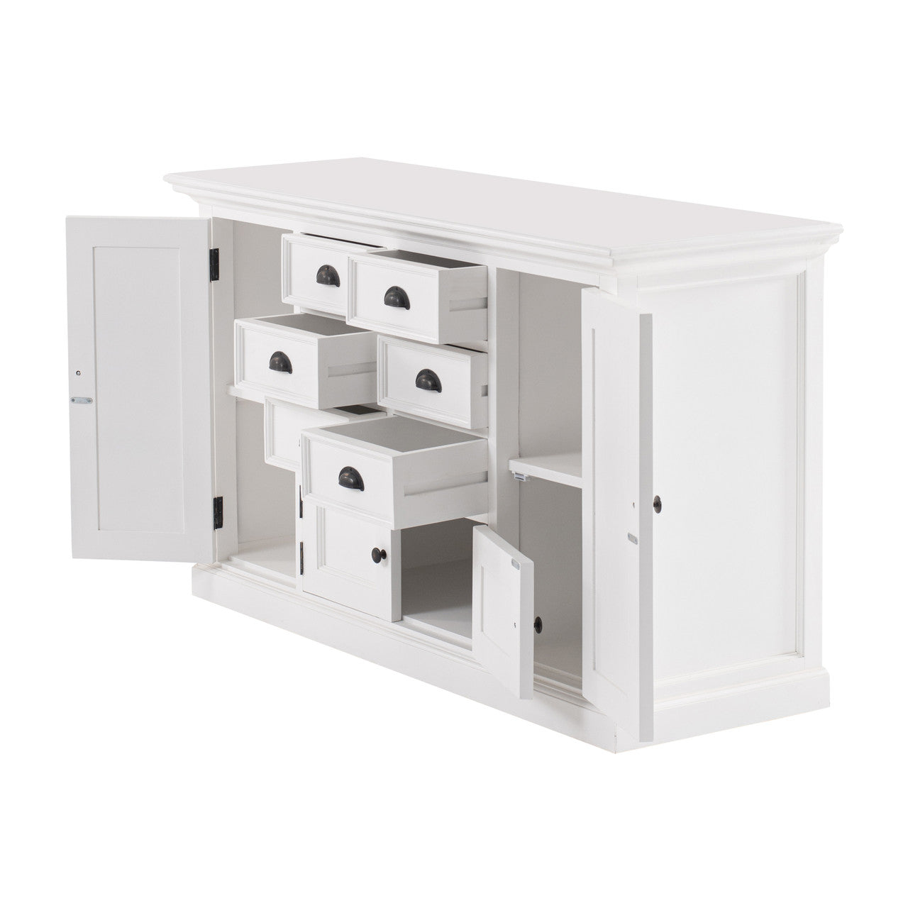 French Coastal Kitchen Hutch Unit 57"