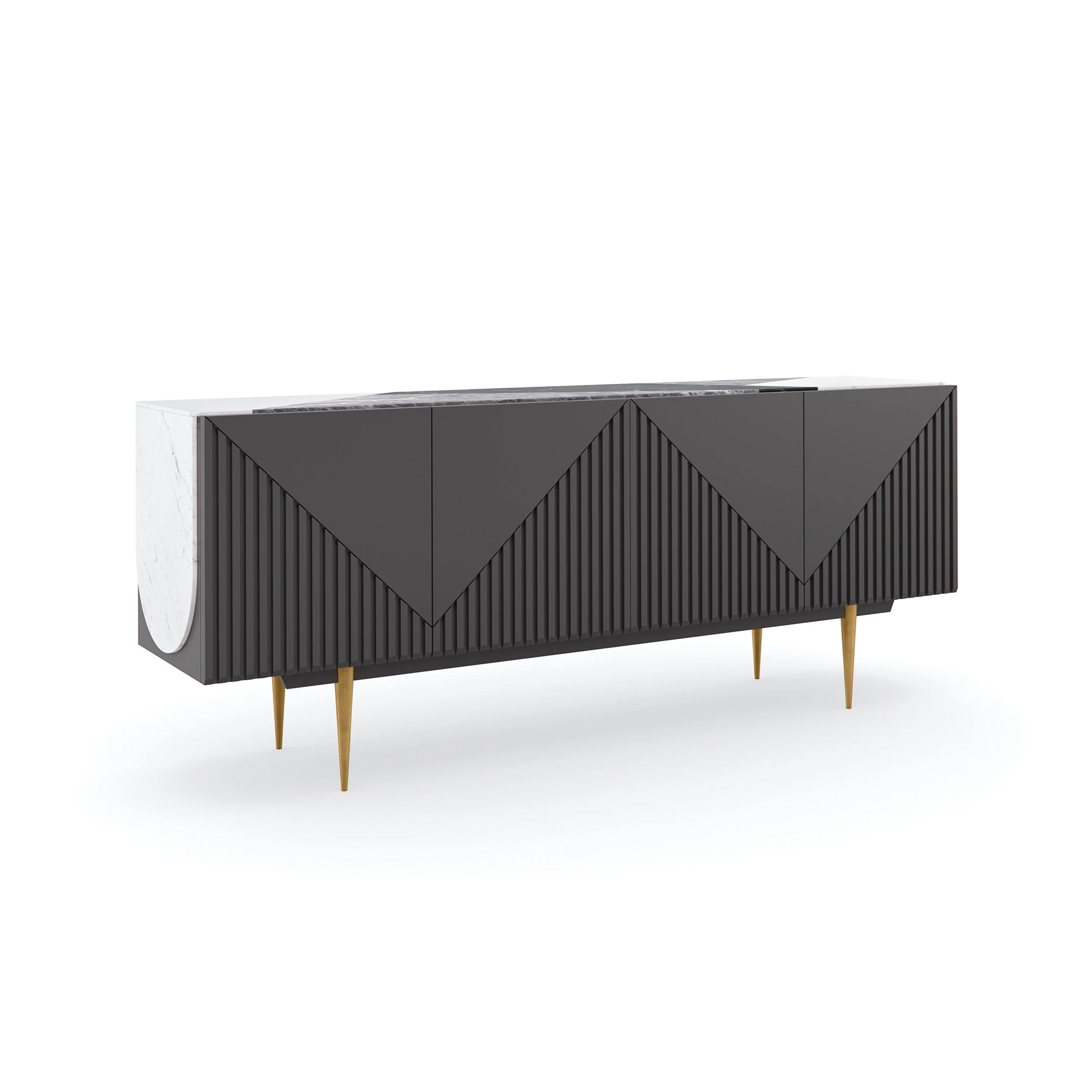 Over the Edge Champagne Gold Sideboard 80" by Caracole - view 9