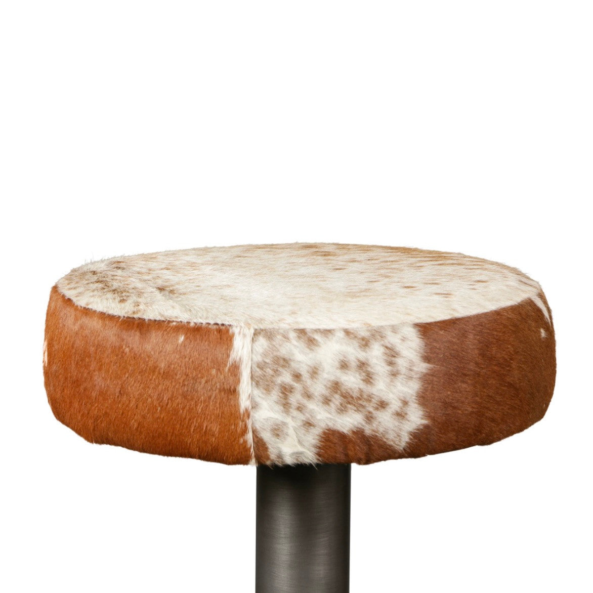 Cora 16" Brown Cowhide Leather and Iron Bar Stool