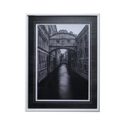 B&W Bridge of Sighs by Danny Head a Hand Embellished Textured Framed Photo Art Print Matted under Gl by Mercana at ZIN Home