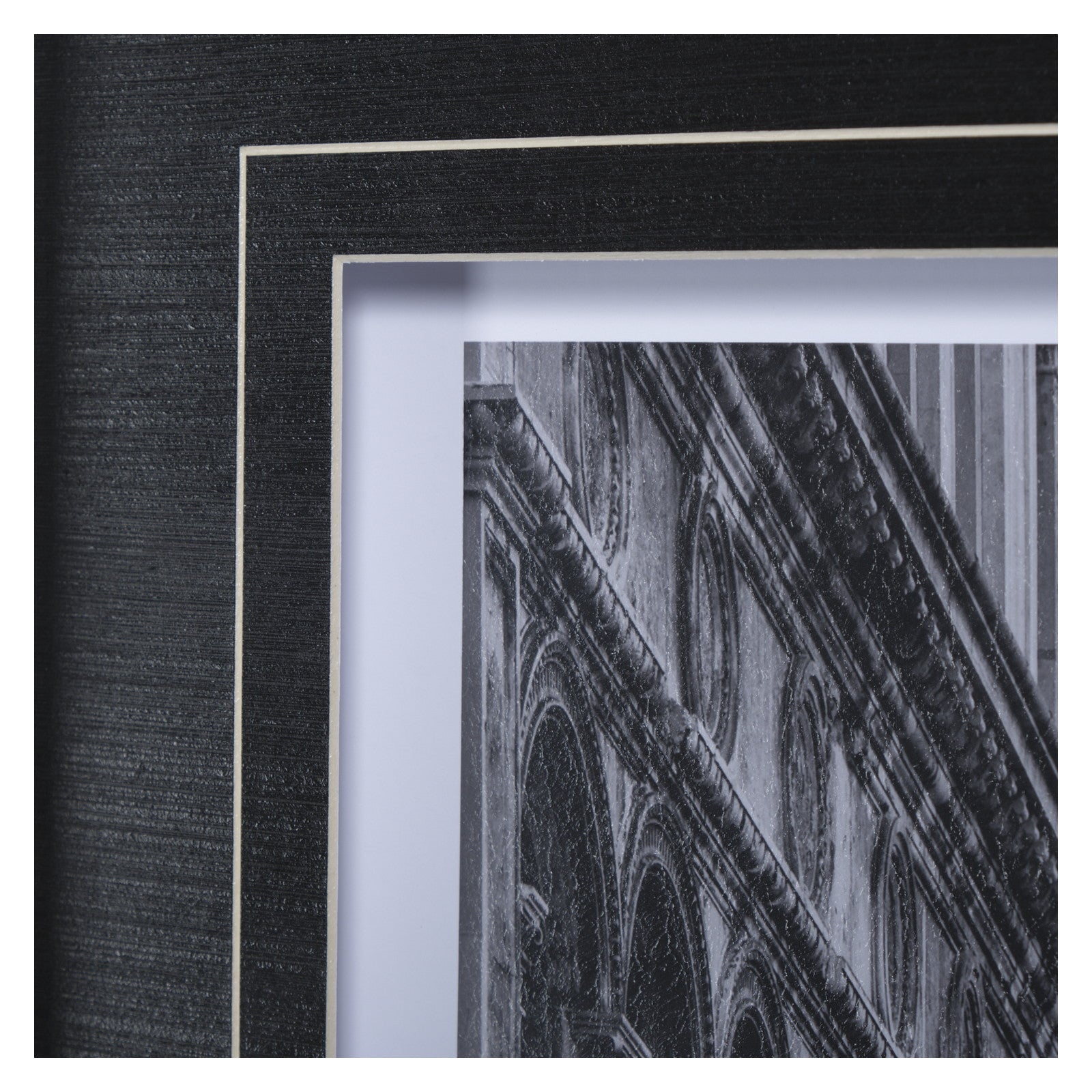 B&W Bridge of Sighs by Danny Head a Hand Embellished Textured Framed Photo Art Print Matted under Gl by Mercana at ZIN Home