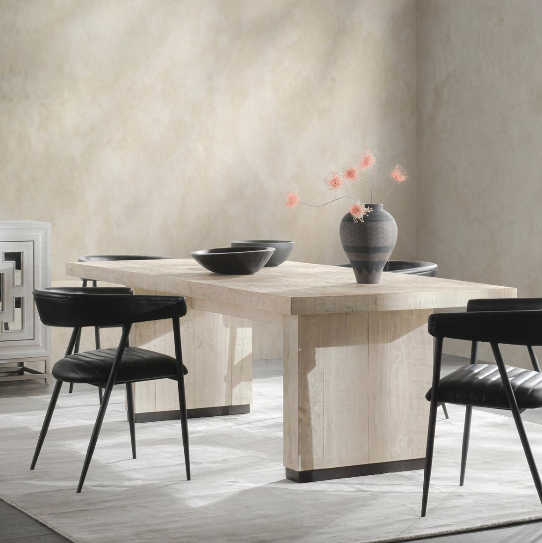 Lynx Reclaimed Wood Dining Table 94" in Antique White