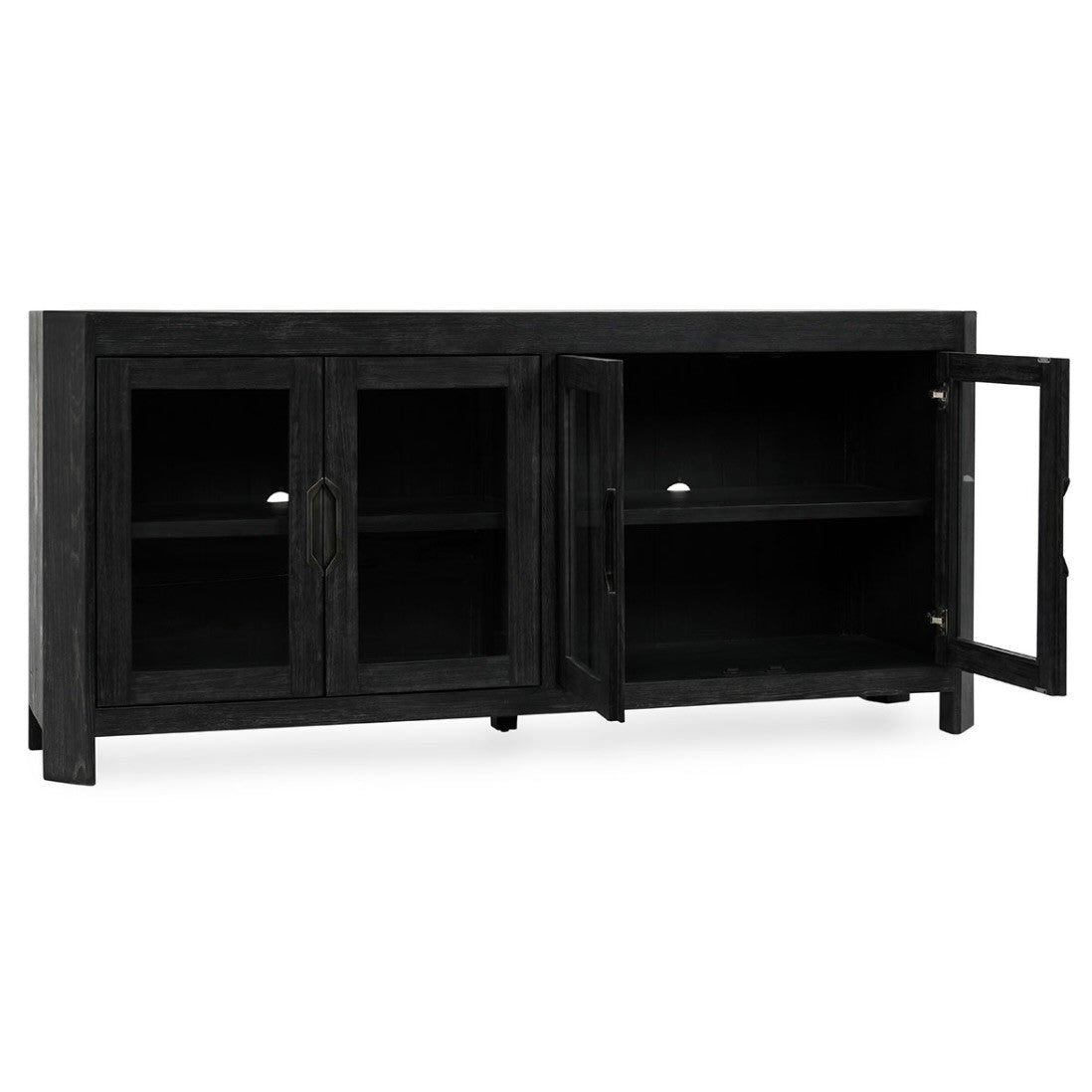 MacArthur 84" Reclaimed Oak 4-Door Cabinet in Antique Black