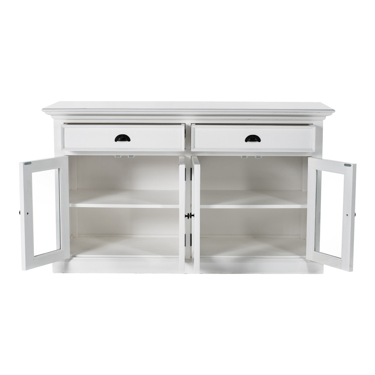 French Coastal Classic Buffet with Glass Doors  57"