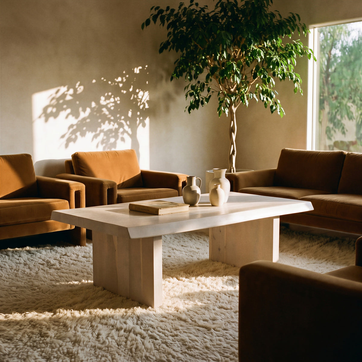 Brooks 48" Coffee Table - White Wash by Urbia - detail 7