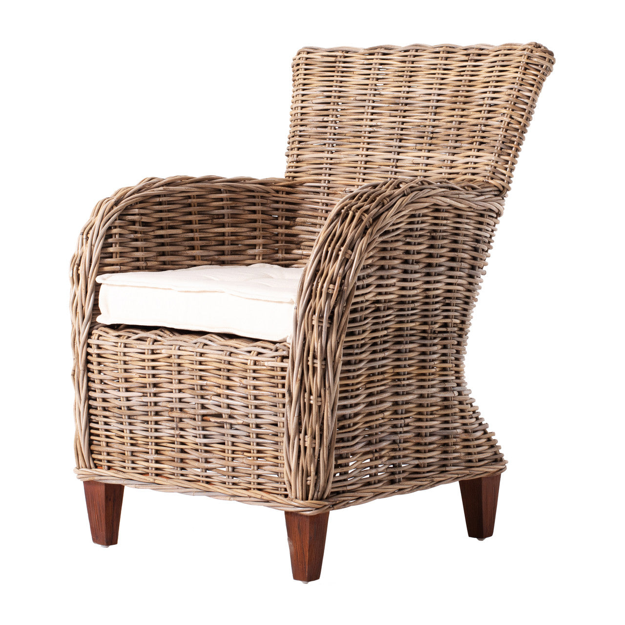 Coastal Wicker Baroness Chair (Set of 2) 26"