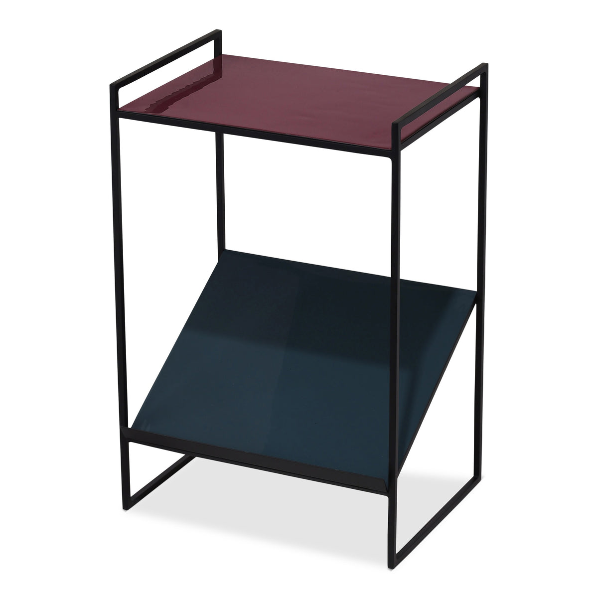 Naomi Enamel Magazine End Table Plum, Teal by Urbia - detail 2