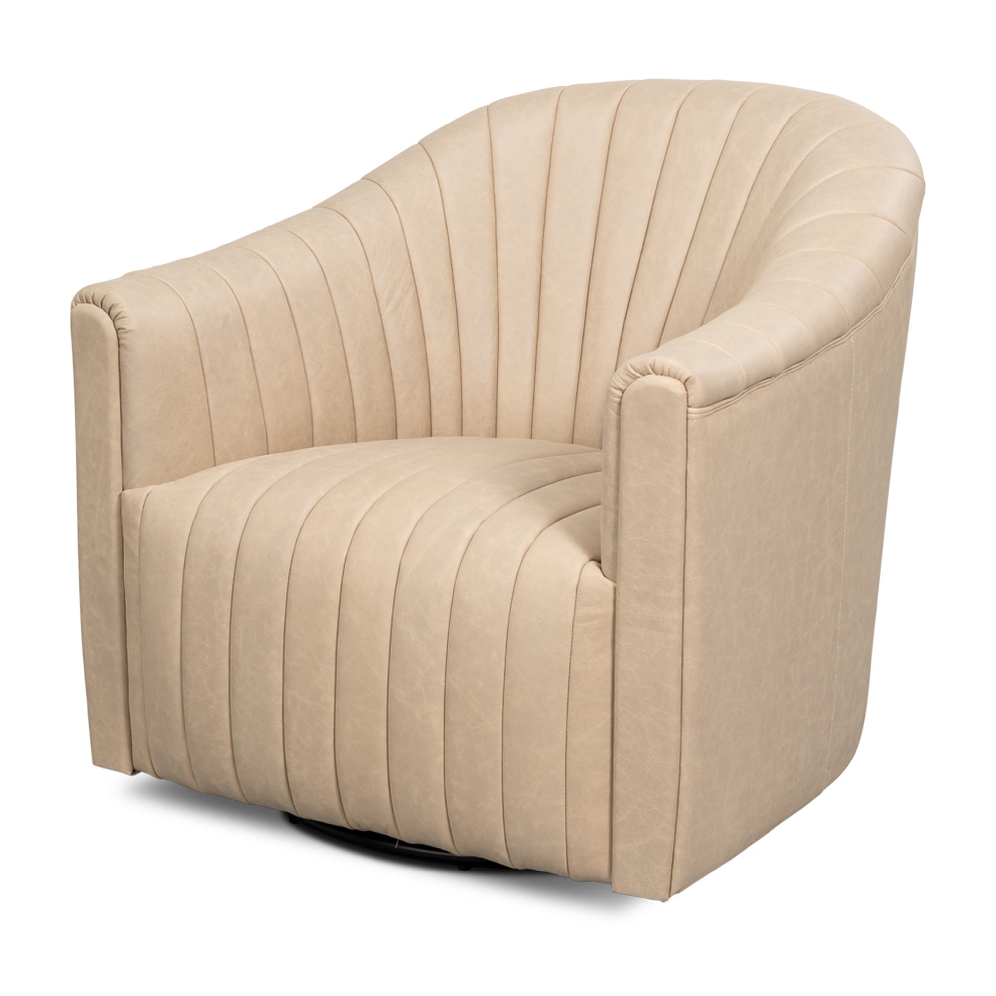 Essex Swivel Chair, Cappucino White by Sarreid Ltd