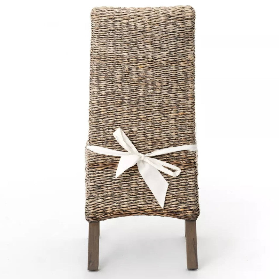 Banana Leaf Woven Dining Side Chair - Grey Wash