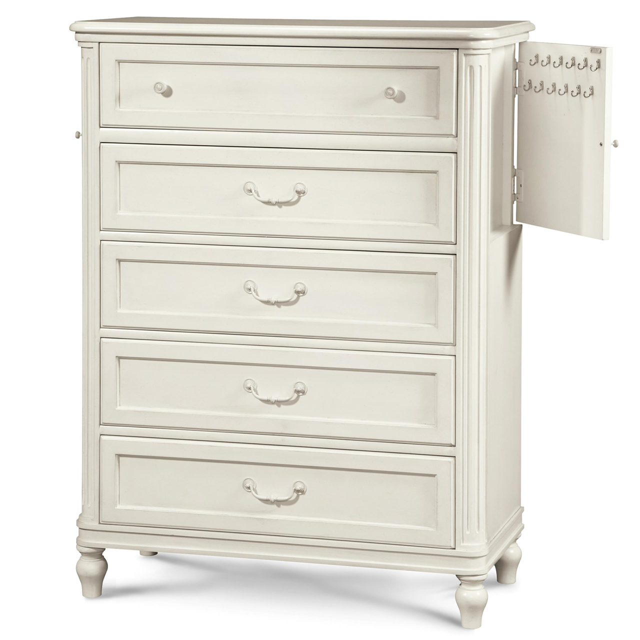 Rosalie Kids 5 Drawers Tall Chest - White