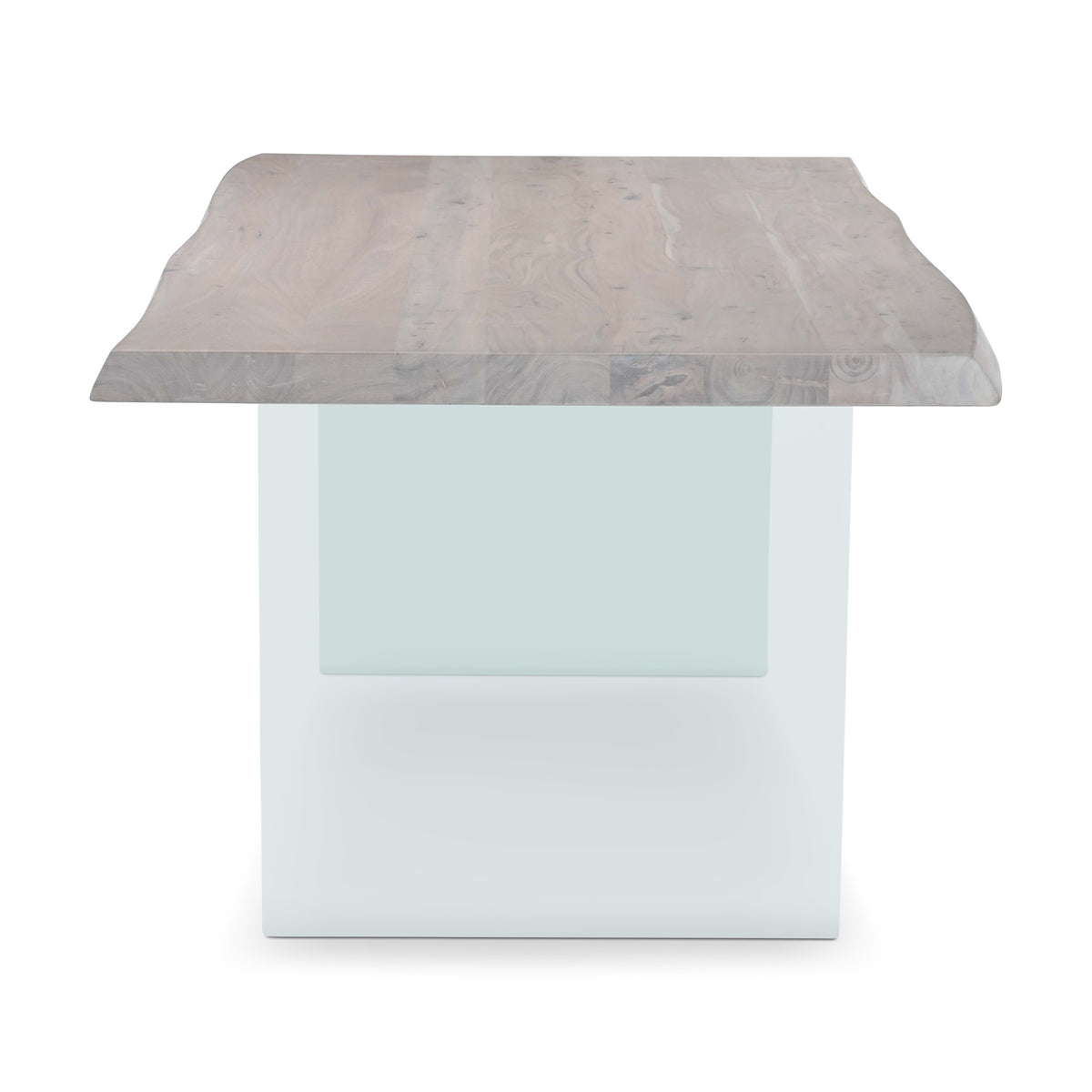 Brooks Dining Table Glass Base 40" x 79" White Wash Top - Clear Glass Base by Urbia - detail 3