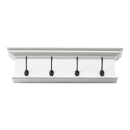 French Coastal 4 Hook Coat Rack 28"