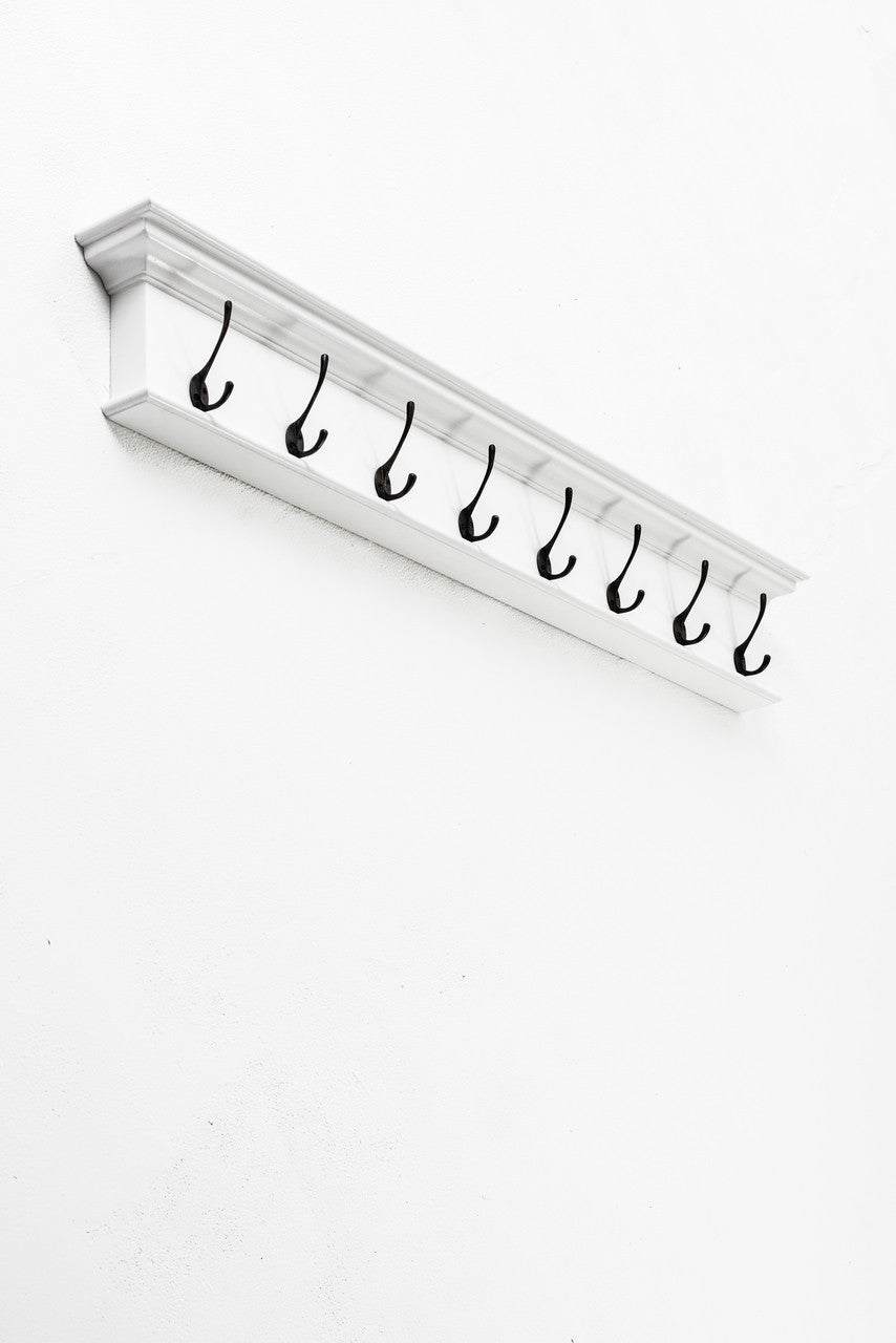 French Coastal 8 Hook Coat Rack 51"