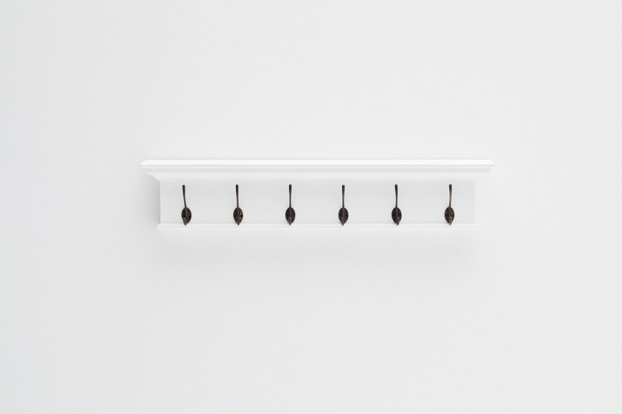 French Coastal 6 Hook Coat Rack 39"