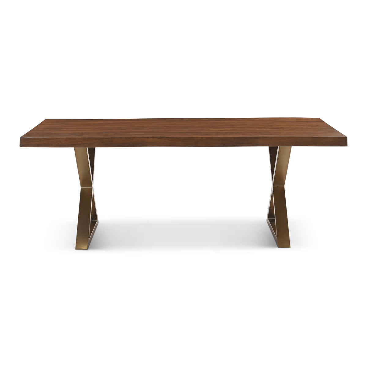 Brooks Dining Table X Base 40" x 79" Americano Top - Brass Base by Urbia - product view
