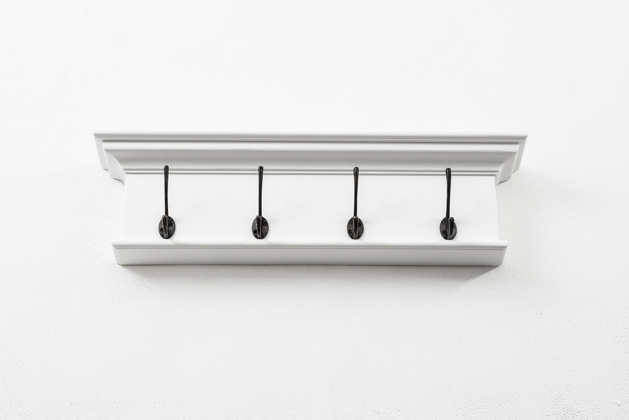 French Coastal 4 Hook Coat Rack 28"