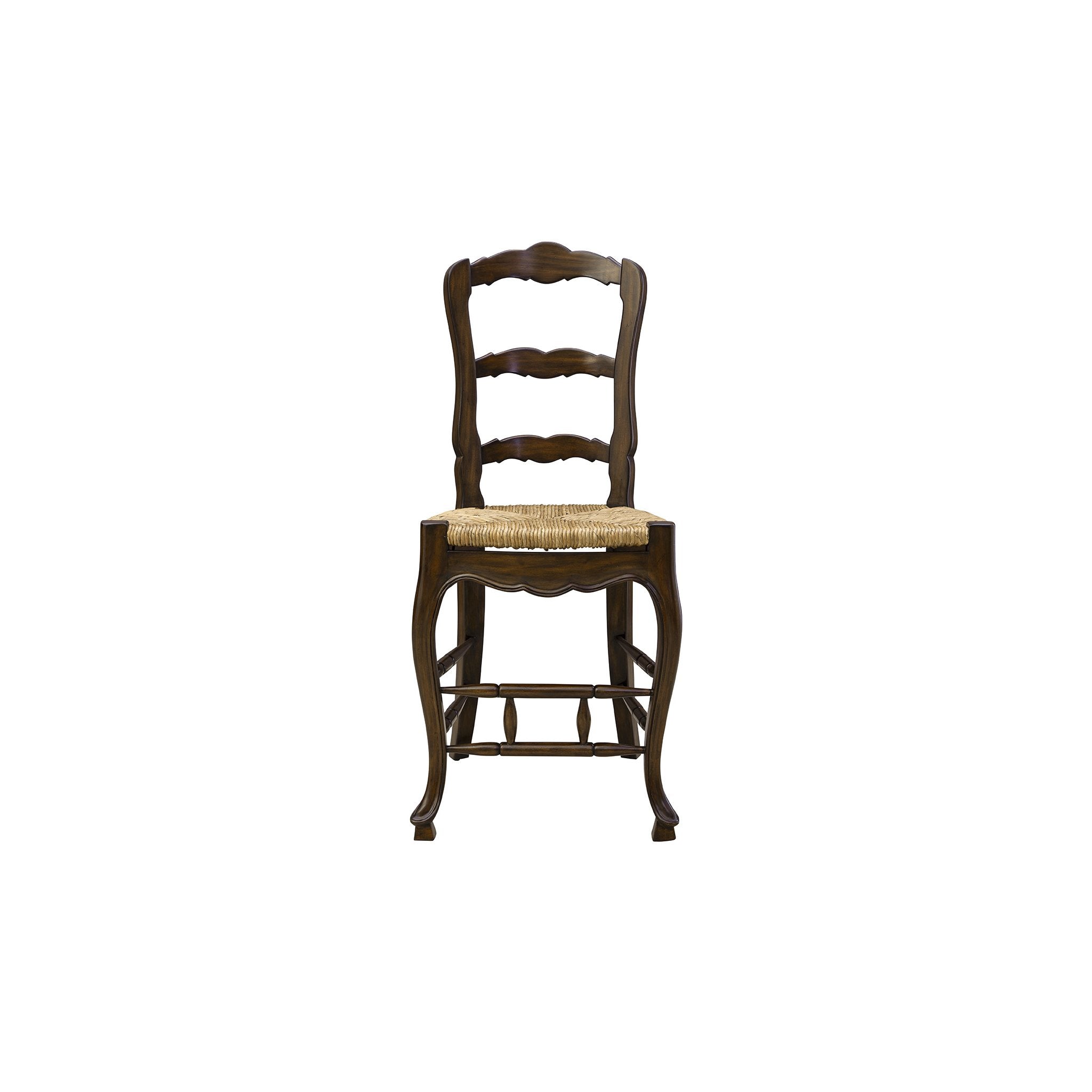 French Patisserie Ladderback Brown Counter Stool detail view by Furniture Classics at ZIN Home