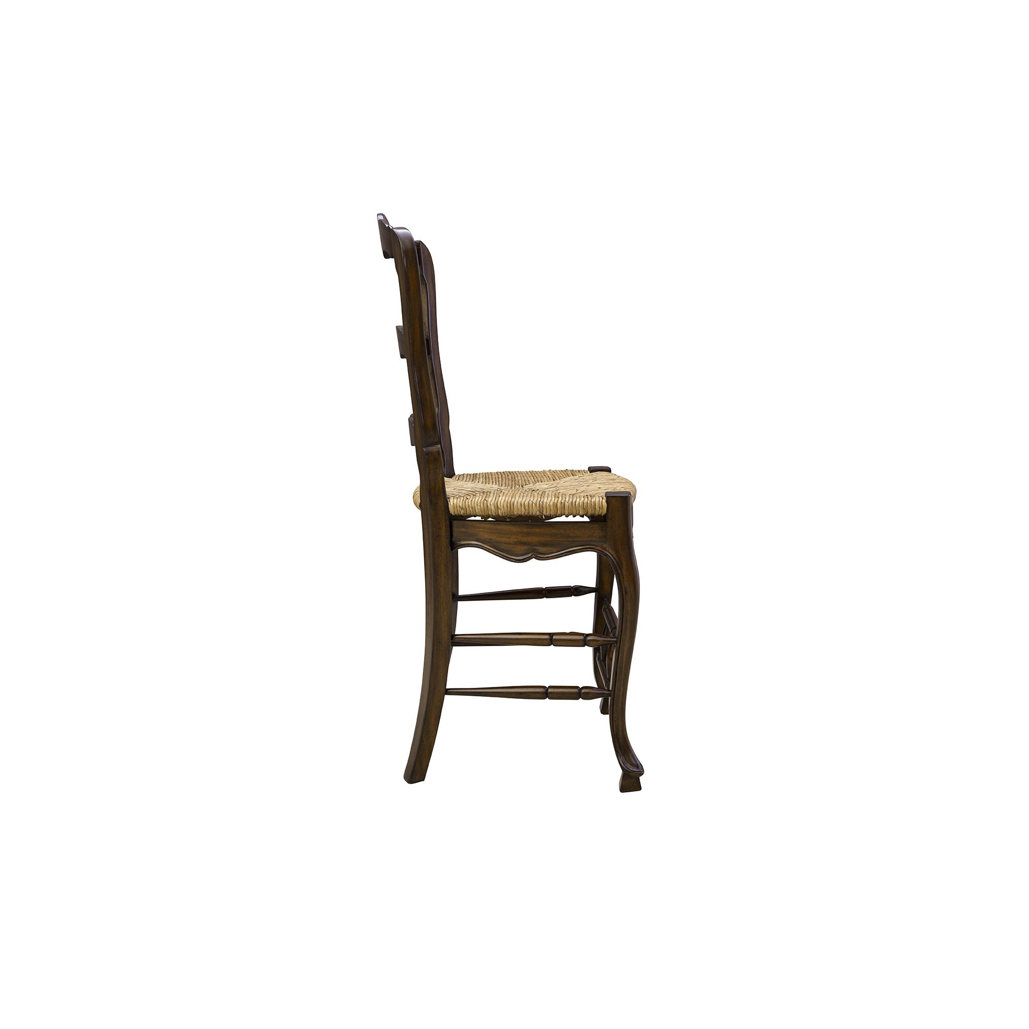 French Patisserie Ladderback Brown Counter Stool detail view by Furniture Classics at ZIN Home