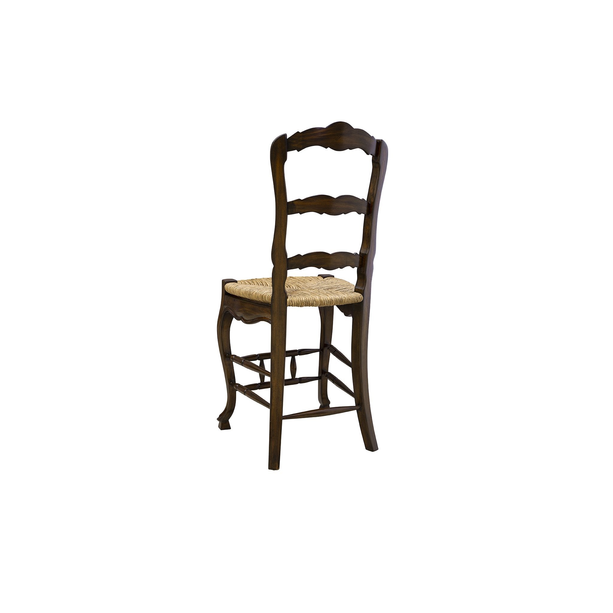 French Patisserie Ladderback Brown Counter Stool detail view by Furniture Classics at ZIN Home