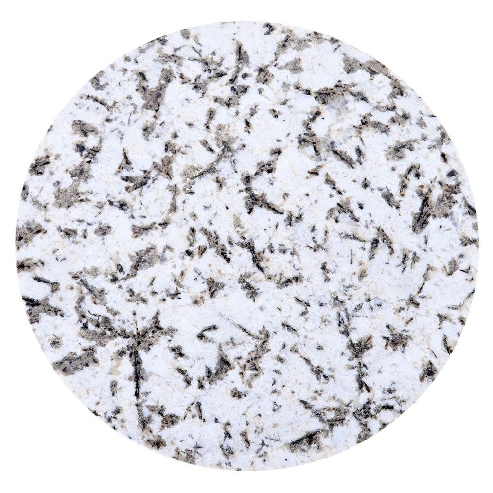 Sperre 18" Round Accent Table with Alaska White Marble