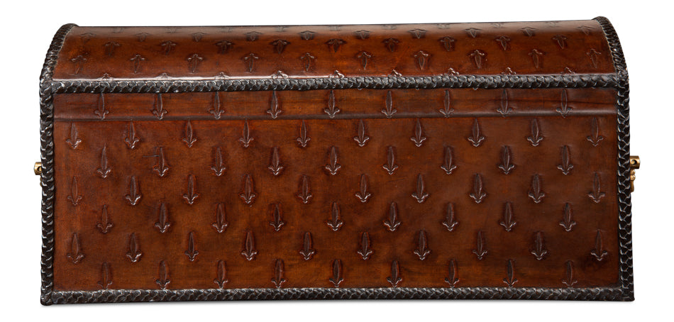 Baron's Leather Box, Oxblood by Sarreid Ltd - view 8