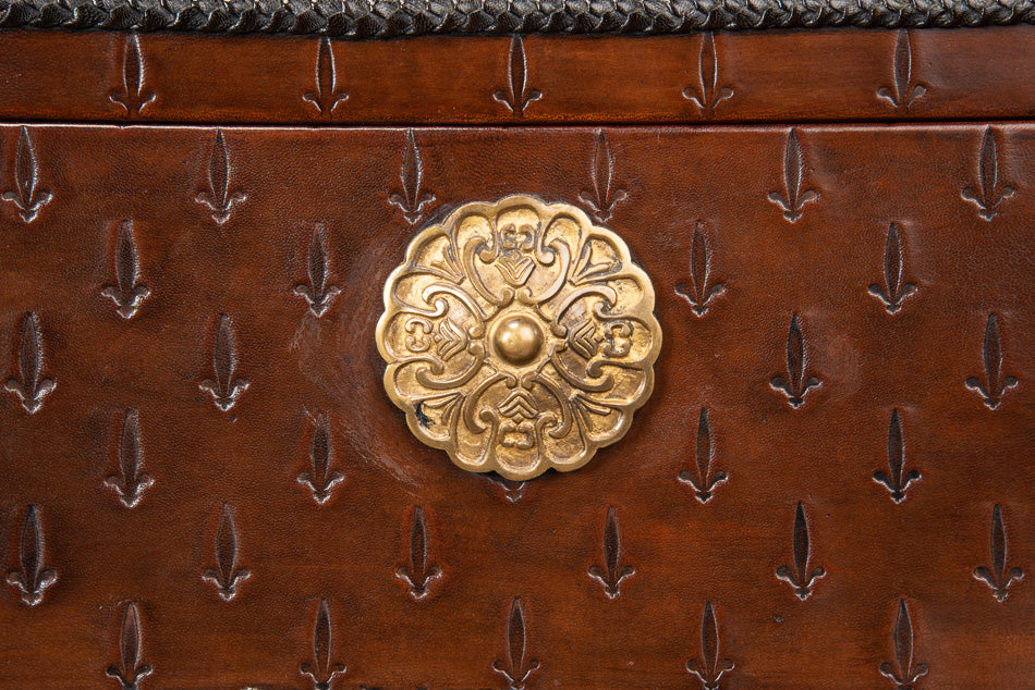 Baron's Leather Box, Oxblood by Sarreid Ltd - view 9