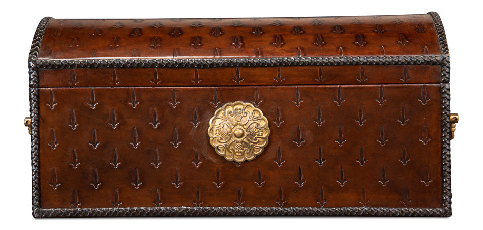 Baron's Leather Box, Oxblood by Sarreid Ltd - view 2