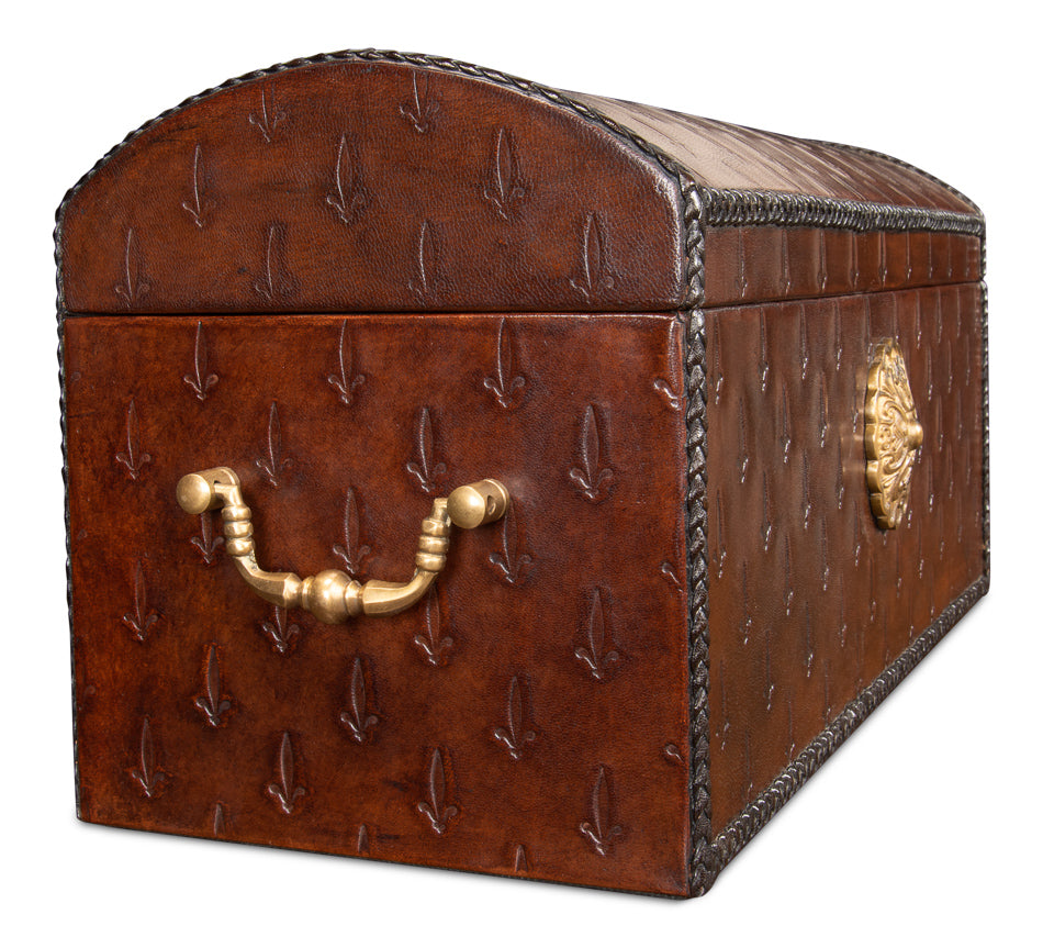 Baron's Leather Box, Oxblood by Sarreid Ltd - view 5