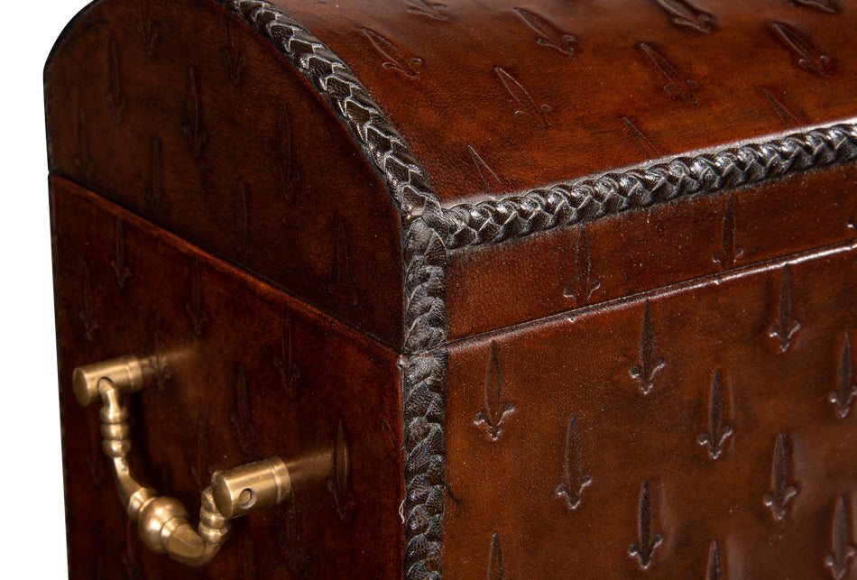 Baron's Leather Box, Oxblood by Sarreid Ltd - view 7