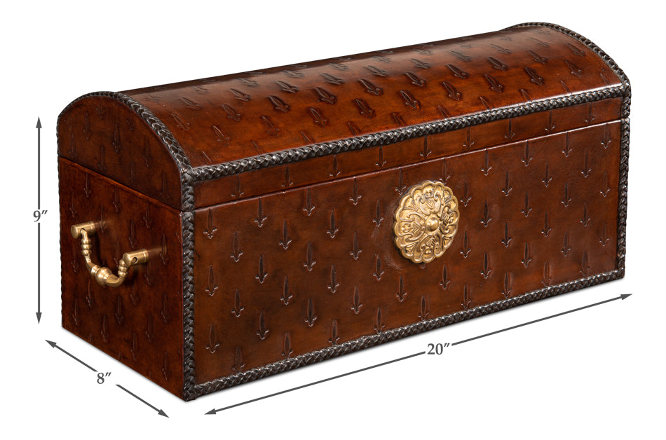 Baron's Leather Box, Oxblood by Sarreid Ltd - view 6