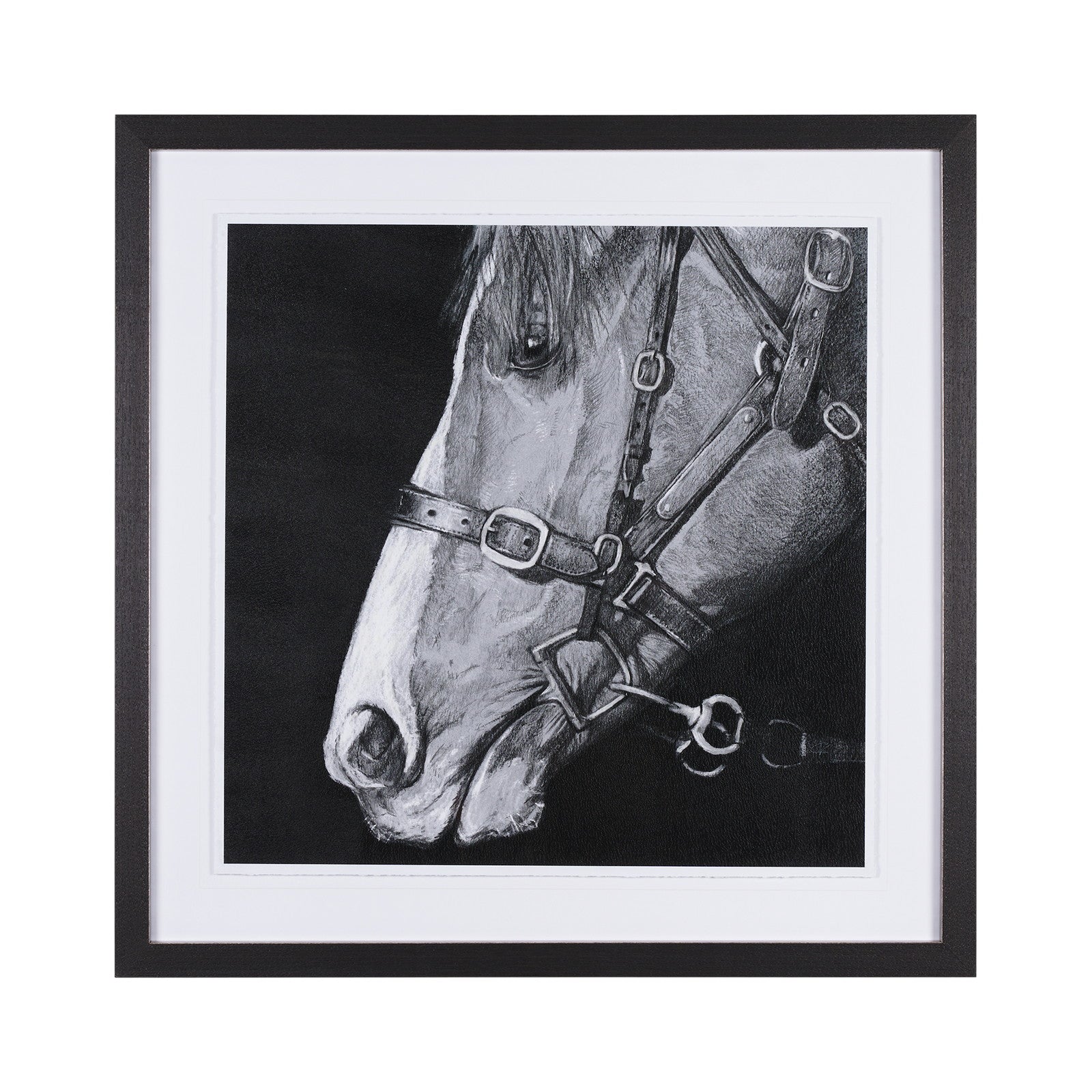 Equestrian Portrait by Mercana Studio Hand Embellished Textured Framed Photo Art Print Matted under by Mercana at ZIN Home