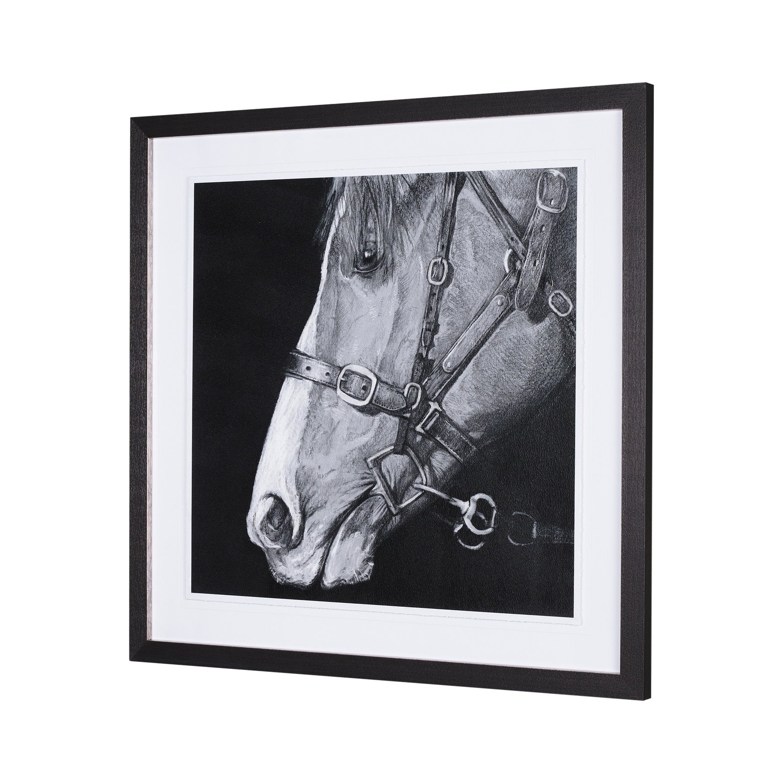 Equestrian Portrait by Mercana Studio Hand Embellished Textured Framed Photo Art Print Matted under by Mercana at ZIN Home