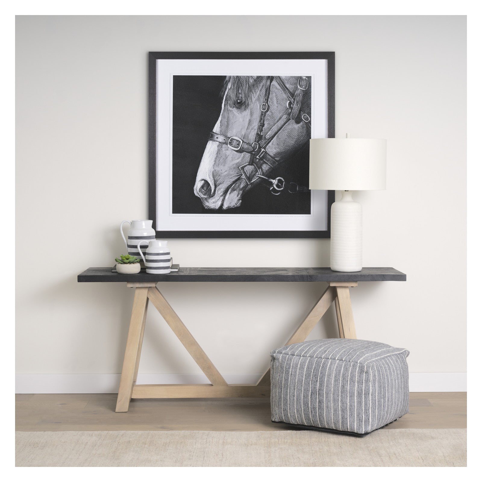 Equestrian Portrait by Mercana Studio Hand Embellished Textured Framed Photo Art Print Matted under by Mercana at ZIN Home