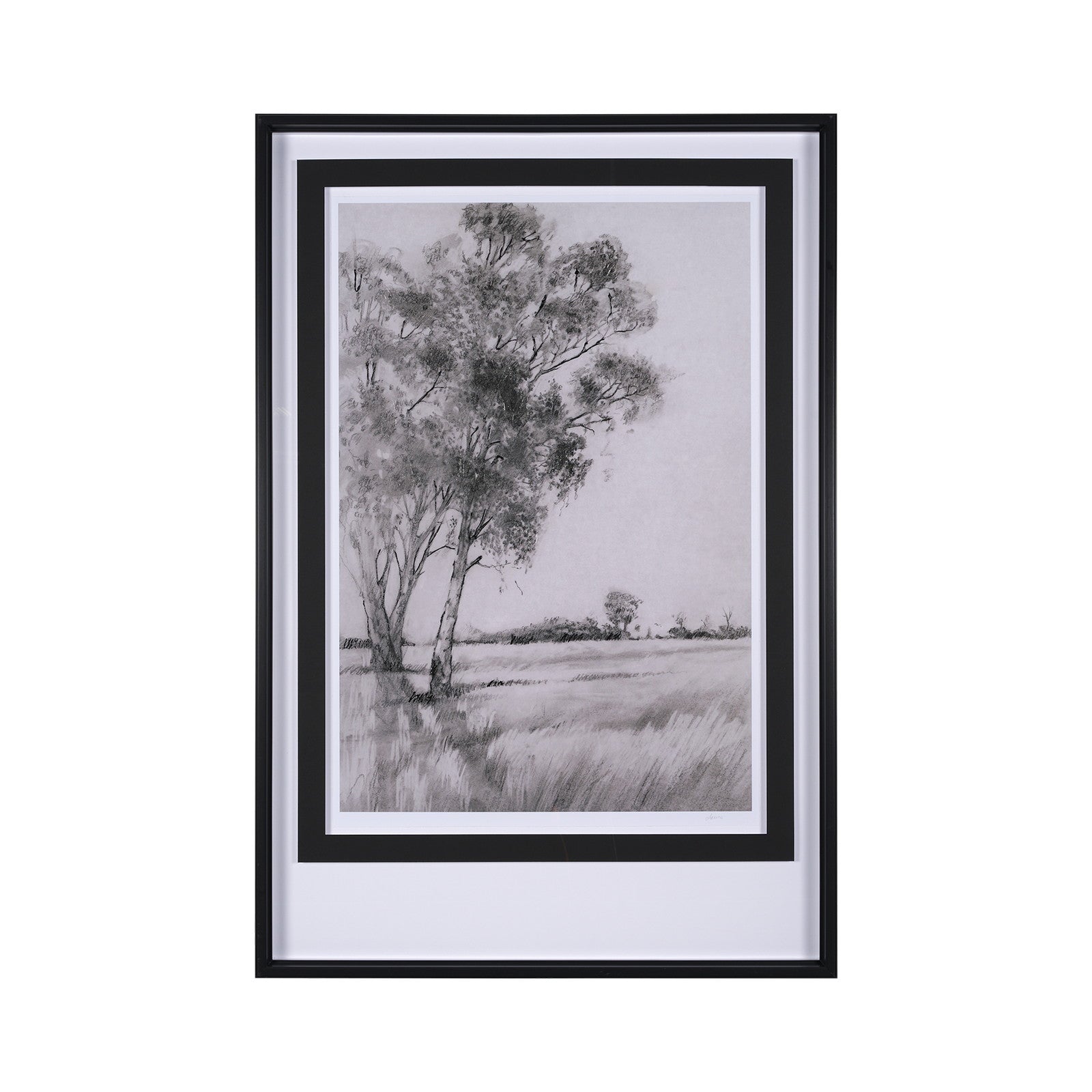 Serene View by Mercana Studio a Hand Embellished Textured Framed Art Print Matted under Glass by Mercana at ZIN Home