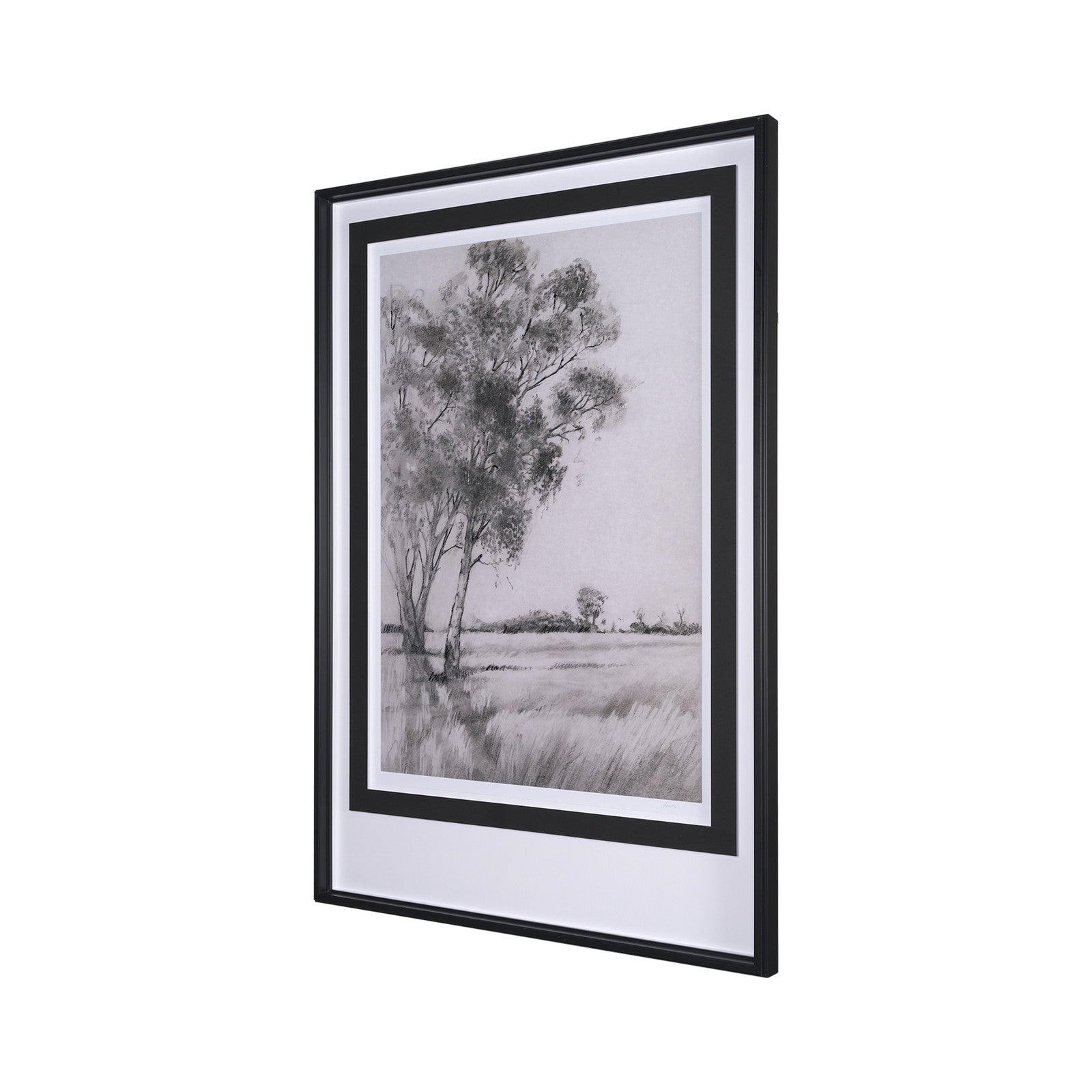 Serene View by Mercana Studio a Hand Embellished Textured Framed Art Print Matted under Glass by Mercana at ZIN Home