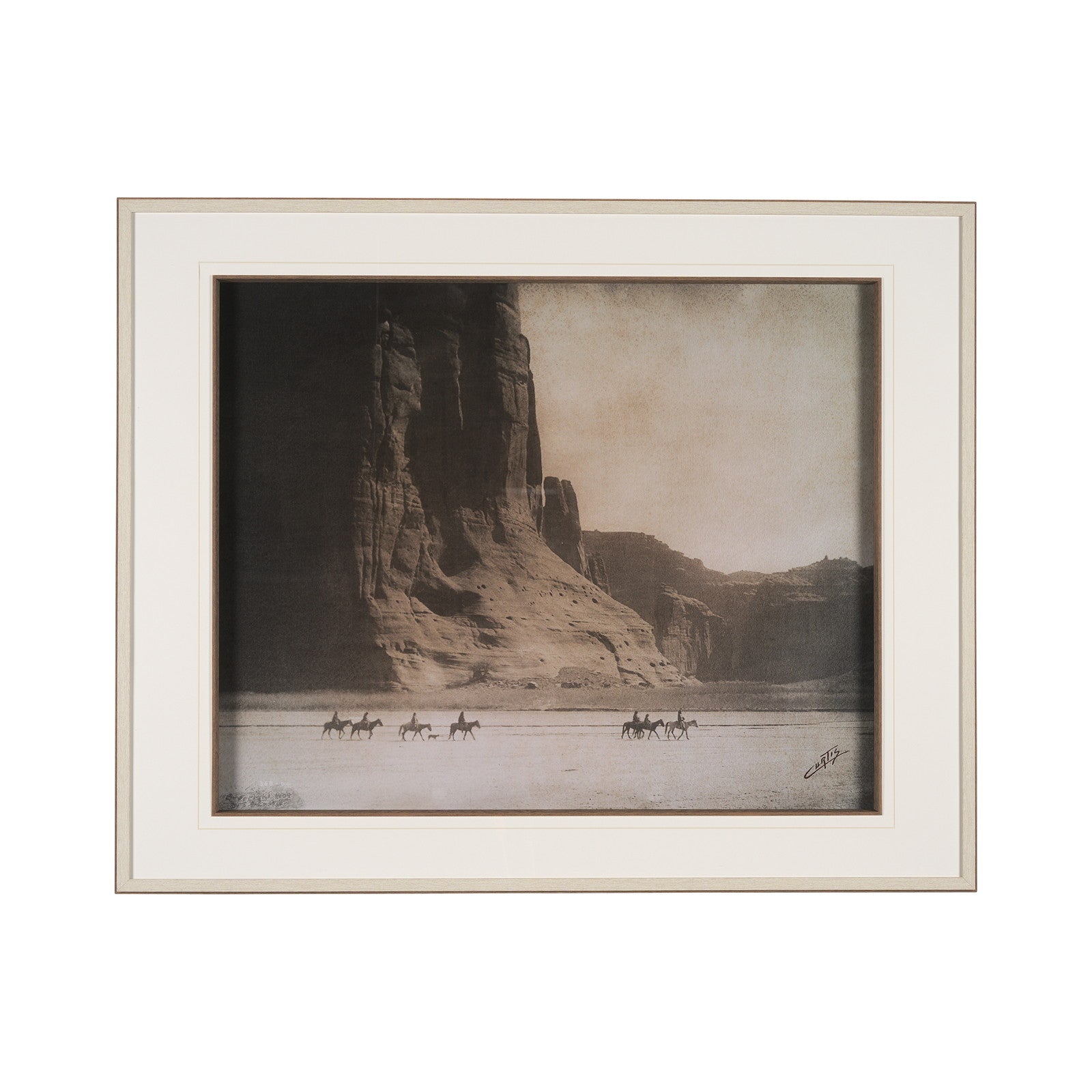 Canyon de Chelly by Edward Sheriff Curtis Hand Embelished Framed Photo Art Print Matted under Glass by Mercana at ZIN Home
