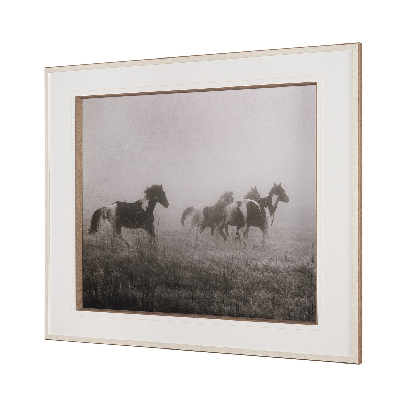 Painted Horses on the Run by Debra Van Swearingen a Hand Embellished Framed Photo Art Print Matted u by Mercana at ZIN Home