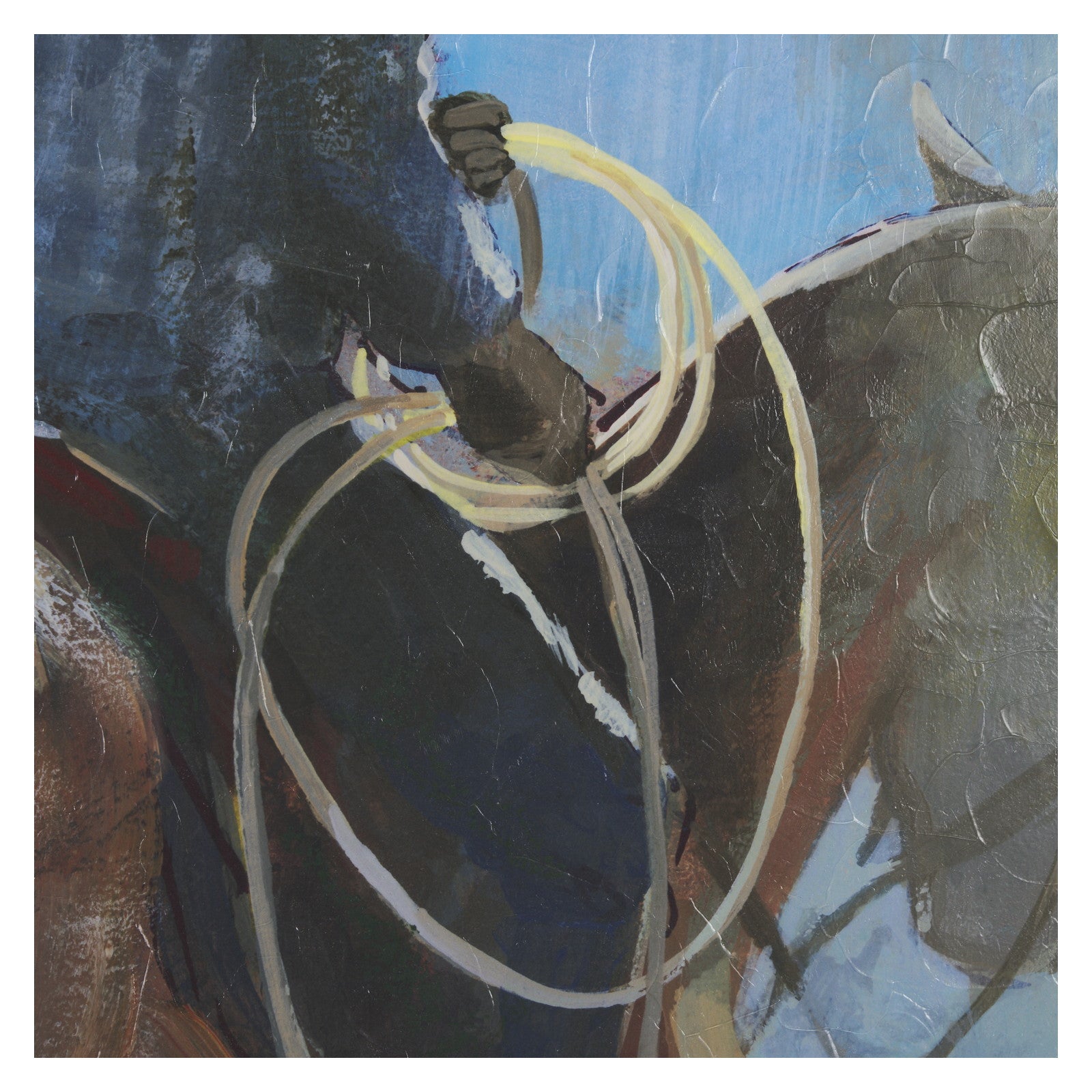 Round Up I Cowboy and Horse by Mercana Studio a Hand Embellished Framed Art Print Matted under Glass by Mercana at ZIN Home