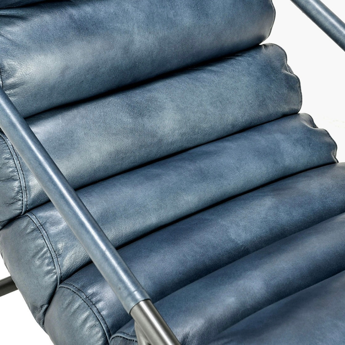 Jackson Retro Blue Leather Accent Chair