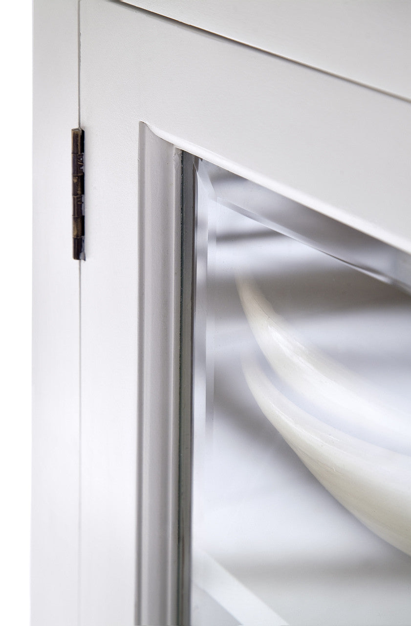 French Coastal Display Buffet with 2 Glass Doors 35"