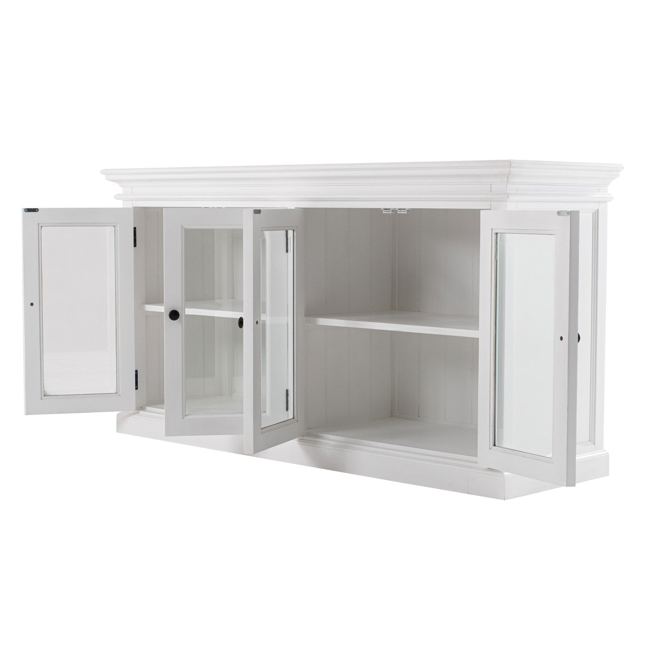 French Coastal Display Buffet with 4 Glass Doors 64"