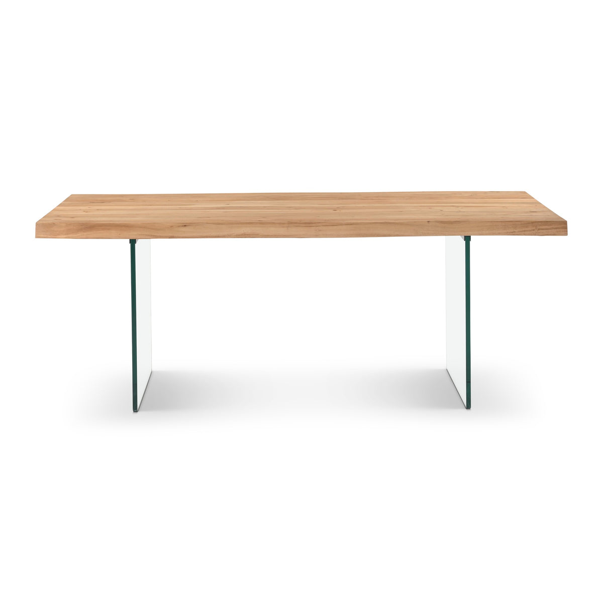 Brooks Glass Base Teak Top Dining Table 79" by Urbia - product view