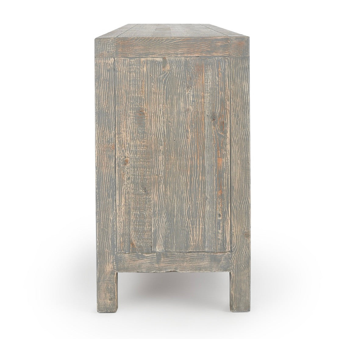 Spanish Farmhouse Reclaimed Wood 4 Door Sideboard 103" in Antique Blue