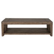 Troy Reclaimed Oak Coffee Table in Suede Brown 60"