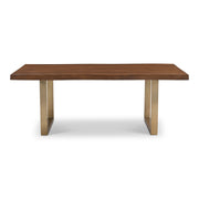 Brooks Dining Table U Base 40" x 79" Americano Top - Brass Base by Urbia - product view