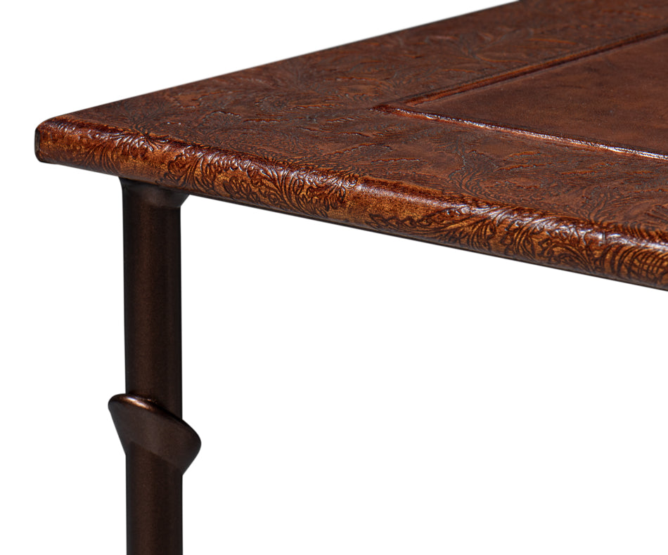 Kew Gardens Leather Nesting Tables by Sarreid Ltd - view 10