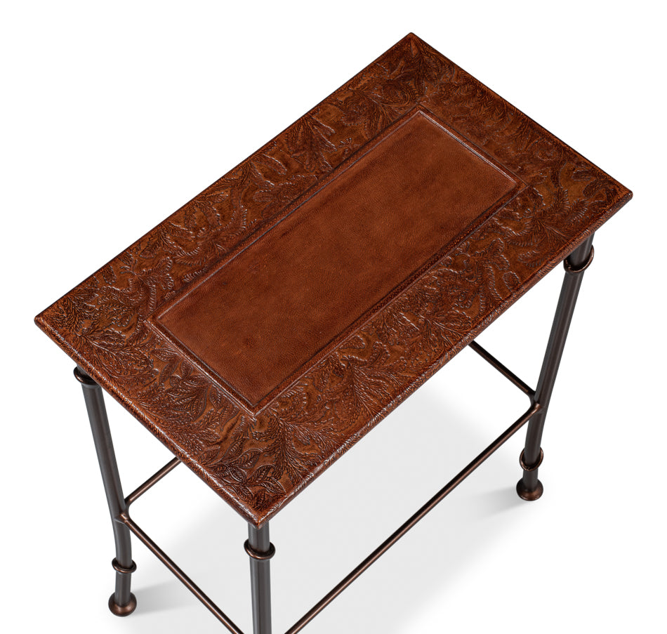 Kew Gardens Leather Nesting Tables by Sarreid Ltd - view 6