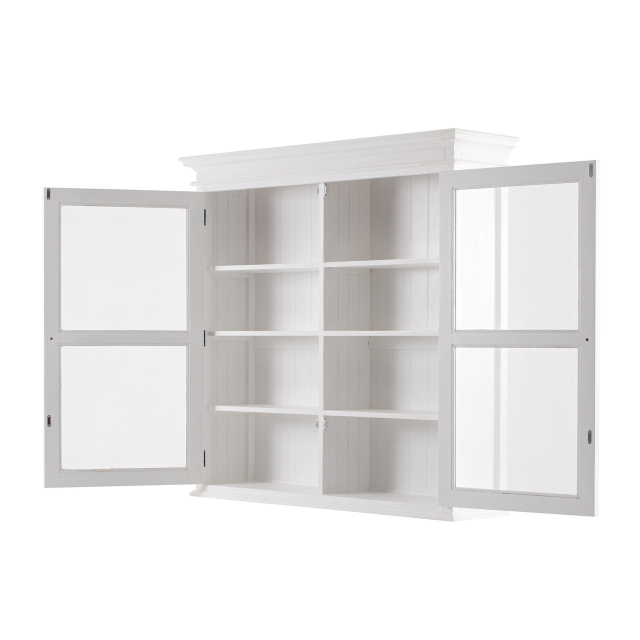 French Coastal Glass-Display Hutch Unit 57"