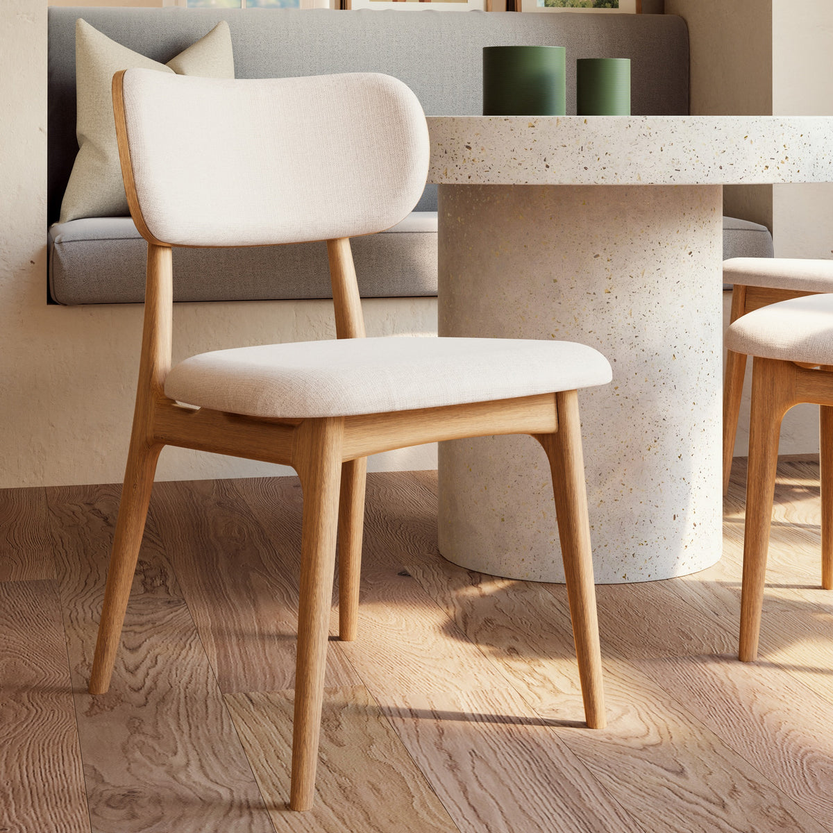 Modern Brazilian Claudia Side Chair Harvest Natural Upholstery - Damasco Frame by Urbia - detail 6